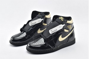 Air Jordan 1 Retro High Black Metallic Gold 555088 032 Womens And Mens Shoes  